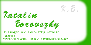 katalin borovszky business card